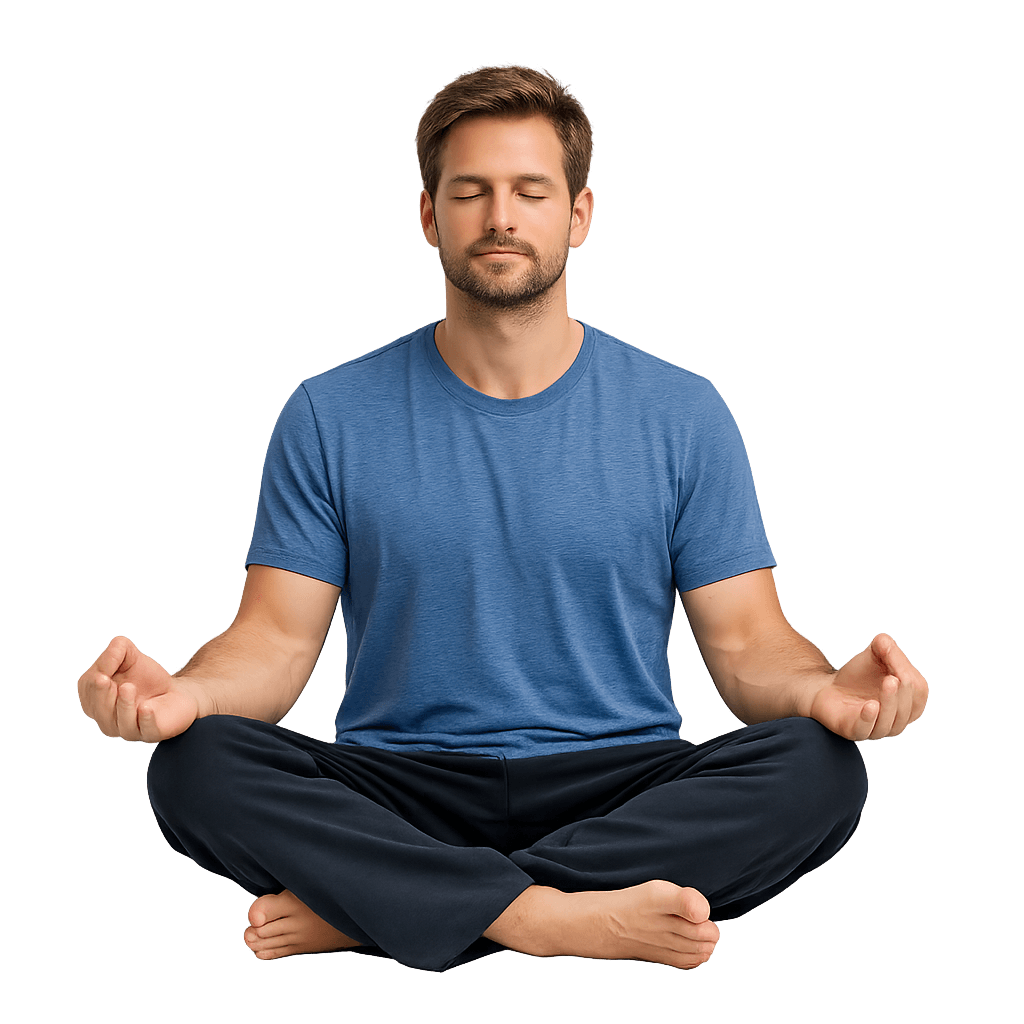 Person meditating in calm focus